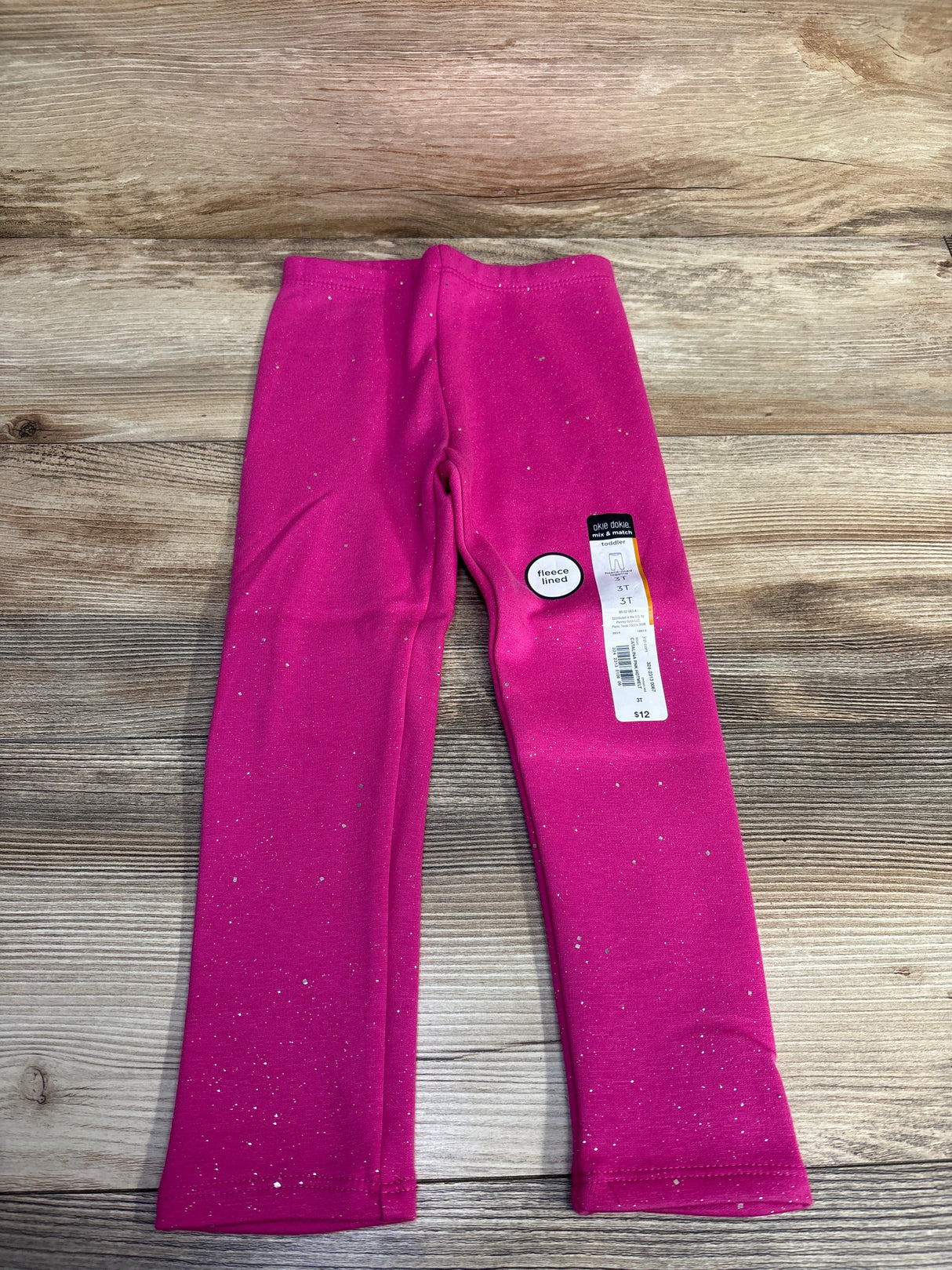 NEW Okie Dokie Catalina Pink Fleece Lined Legging sz 3T
