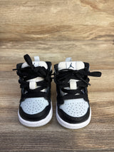 Air Jordan 1 Mid TD 'Black Aura Squadron Blue' Sneakers sz 2c