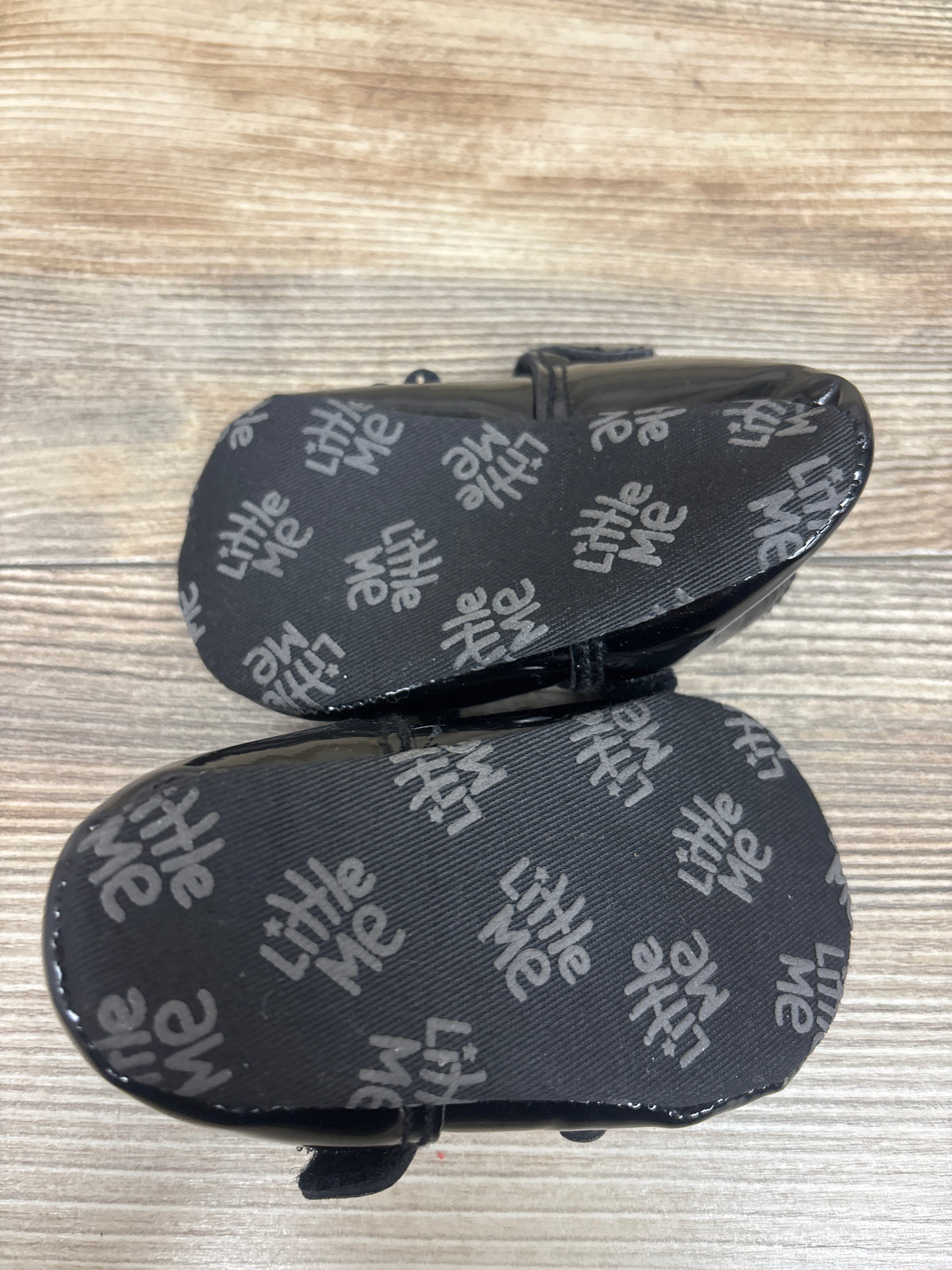 Little Me Soft Sole Patent T-Strap Flats Black sz 3c