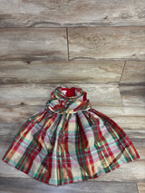 Bonnie Jean Metallic Plaid Dress Red sz 3T