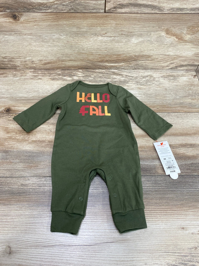 NEW Cat & Jack Hello Fall Coverall Green sz NB - Me n Mommy To Be