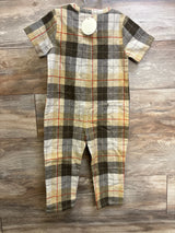 NEW Roolee Kids Plaid Jumpsuit Beige sz 5-6T