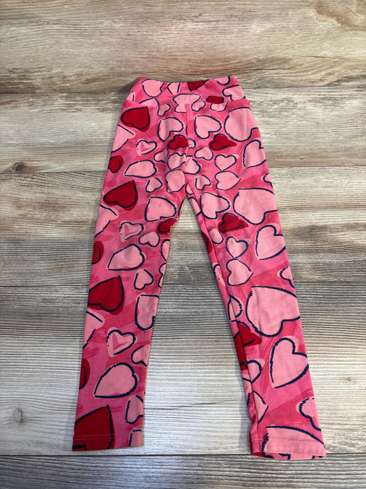 Lularoe Heart Print Leggings Hot Pink sz 4T