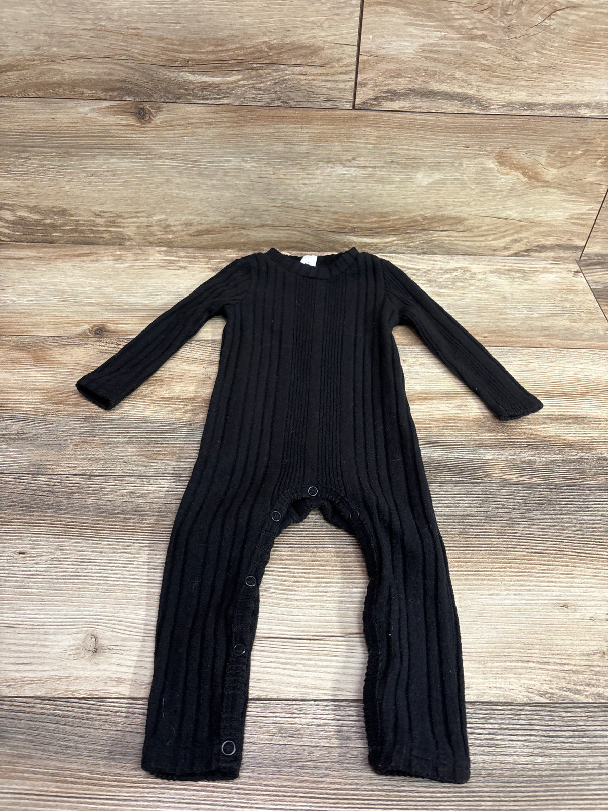 Shein Rib-Knit Coverall Black sz 9-12m
