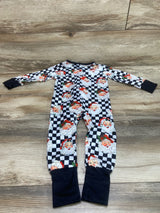 Santa Checkered Sleeper White sz 9-12m - Me n Mommy To Be