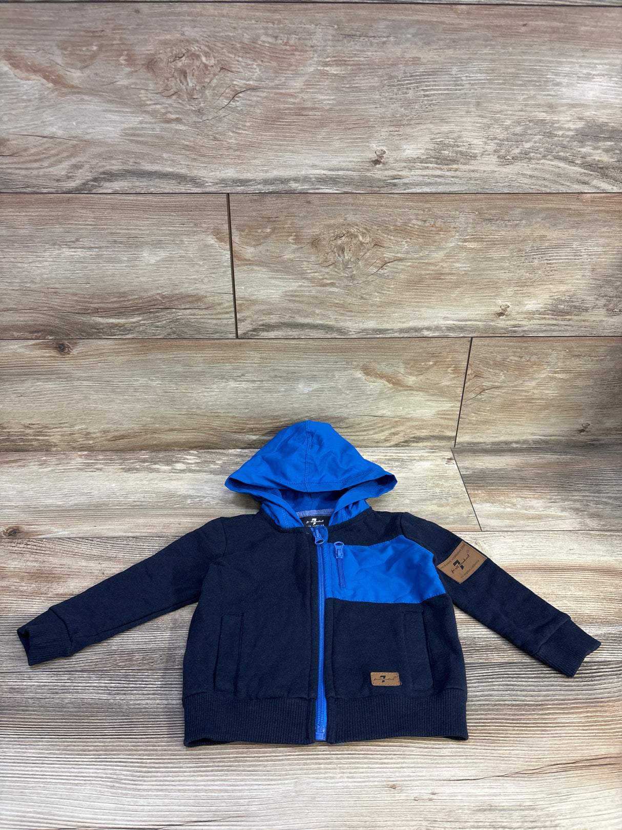 7 For All Mankind Waterproof Hood Full-Zip Jacket Navy sz 12m