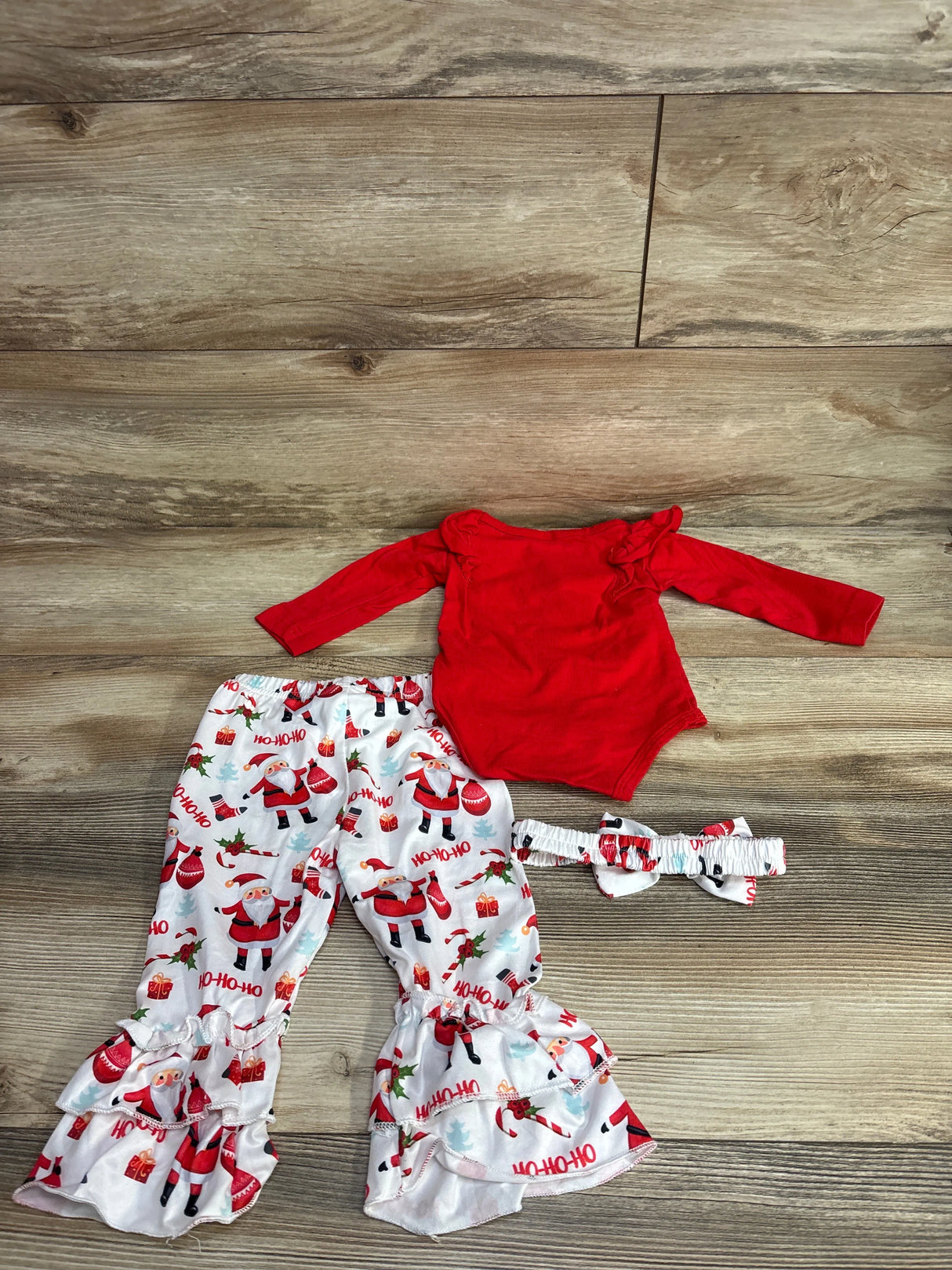 3pc My First Christmas Bodysuit Set Red sz 6-12m
