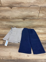 NEW Carter's 2pc Striped Henley Shirt & Joggers Set White sz 18m