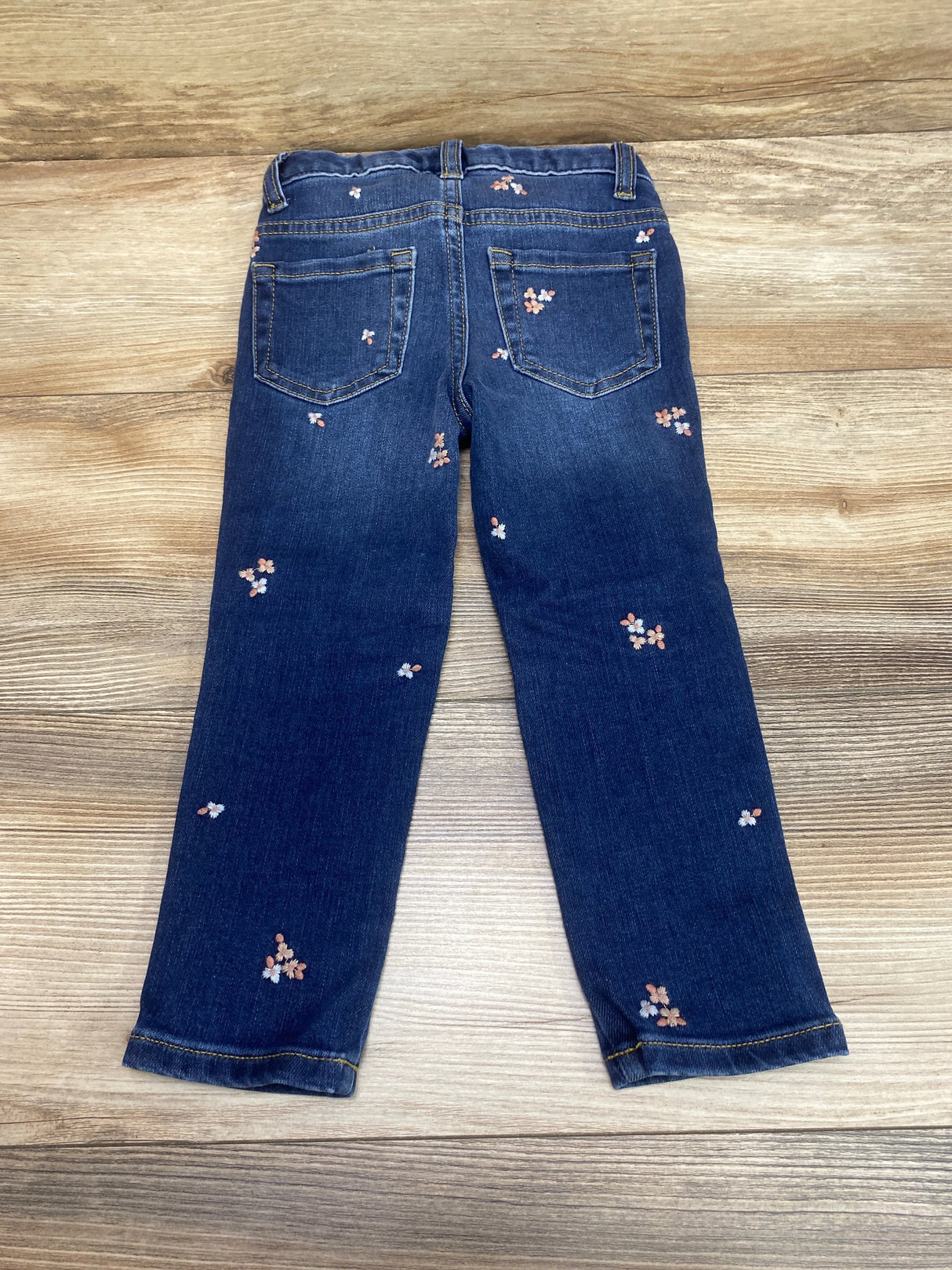 Cat & Jack Floral Embroidered Jeans Blue sz 3T