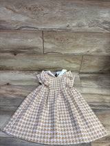 Janie & Jack Houndstooth Ruffle Dress in Butterscotch sz 5T