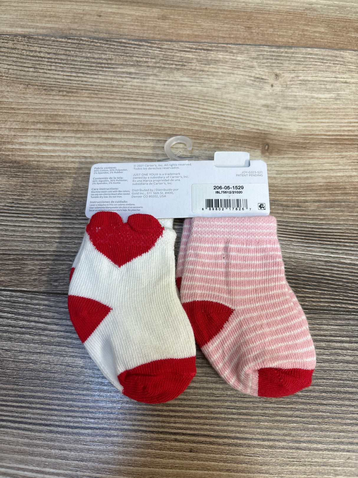 NEW Just One You 2pk Socks Red sz 0-6m