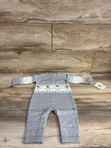 NEW Little Me Penguin Fair Isle One Piece Gery sz 6m