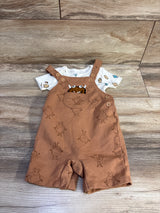 Pekkle 2pc Monster Bodysuit & Shortalls Set White sz 18m
