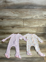 Cloud Island 2pk Floral Print Sleeper White sz 3-6m
