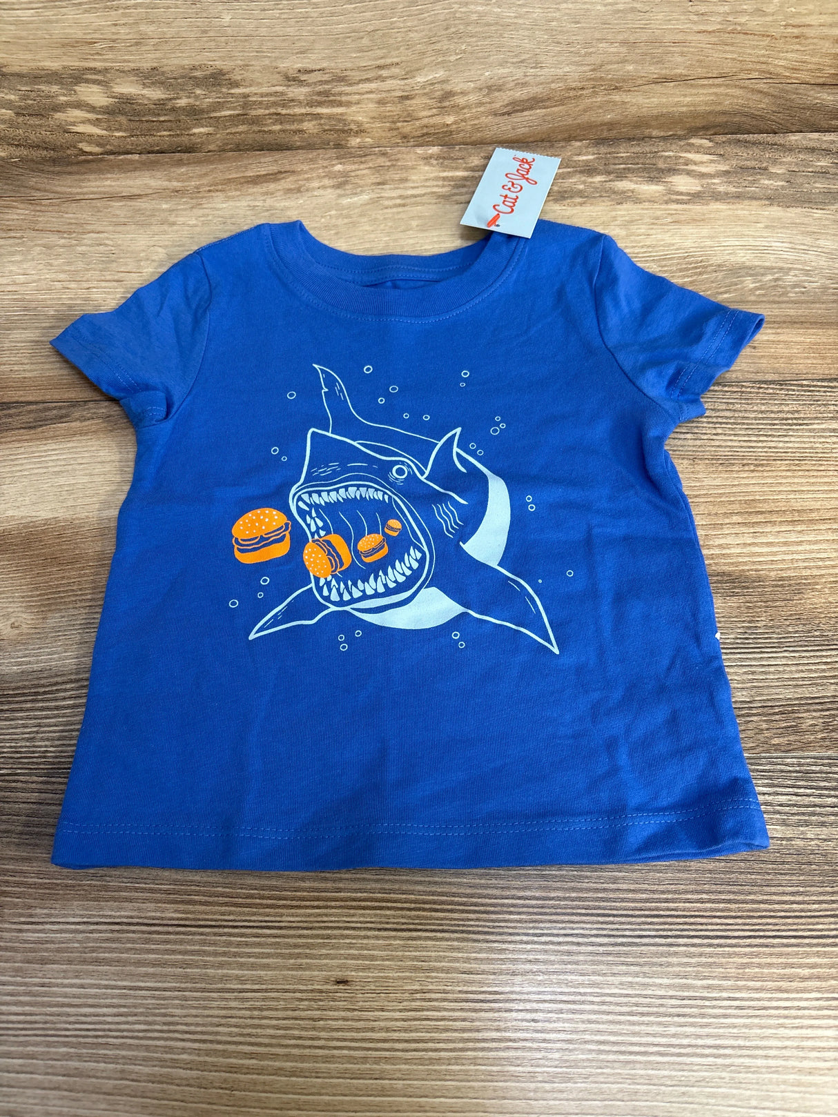 NEW Cat & Jack Shark Shirt Blue sz 12m - Me n Mommy To Be