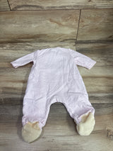 Little Me Embroidered Bear Snap Footed Coverall Pink sz Newborn
