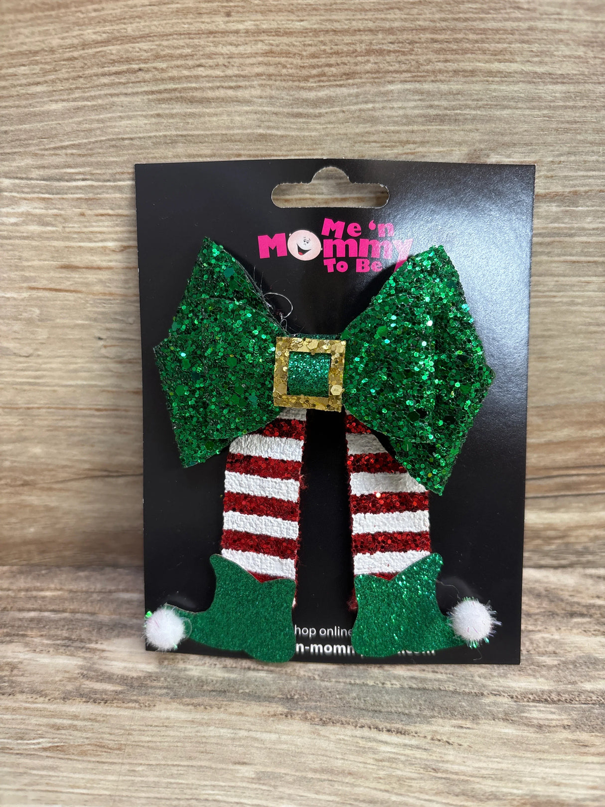 NEW Large Glitter Christmas Elf Hair Bow Green