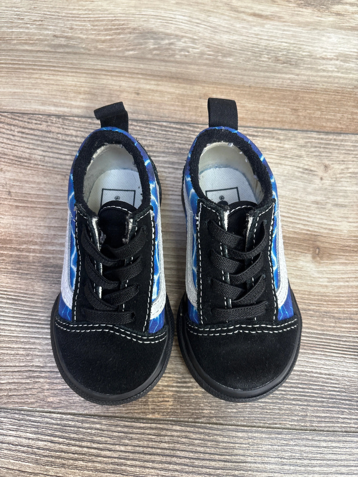 Vans Toddler Old Skool Blue Lightning Shoes sz 5c - Me n Mommy To Be
