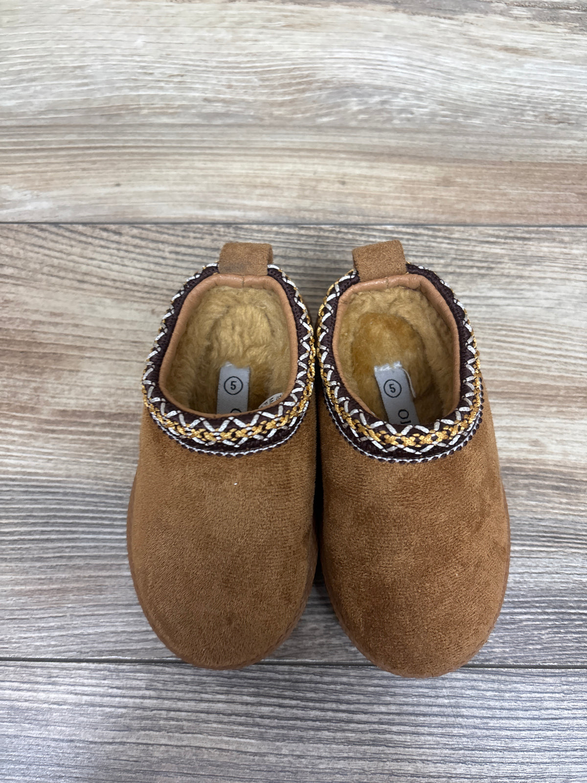 Olivia & Kate Platform Suede Slippers Brown sz 5c