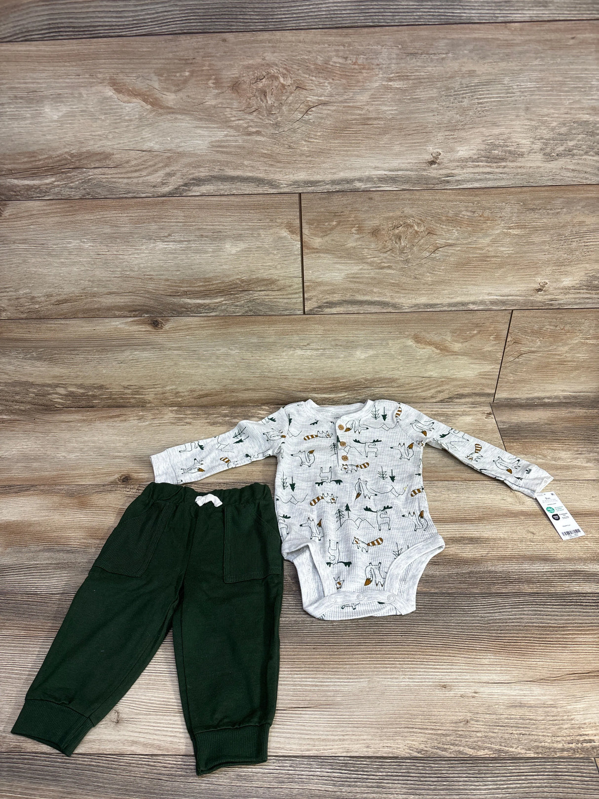 NEW Carter's 2pc Bodysuit & Pants Set Grey sz 9m