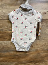 NEW Mini Hop 2pc I Love My Mom & Dad Bodysuit & Bib Set White sz 6m