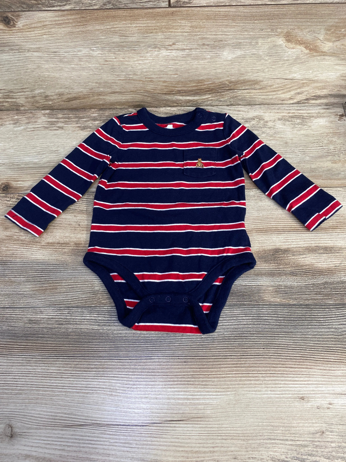 Baby Gap Long Sleeve Striped Bodysuit Navy sz 6-12m
