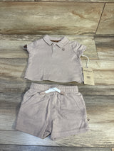 NEW Bearpaw 2pc Polo Shirt & Shorts Set Tan sz 0/3m