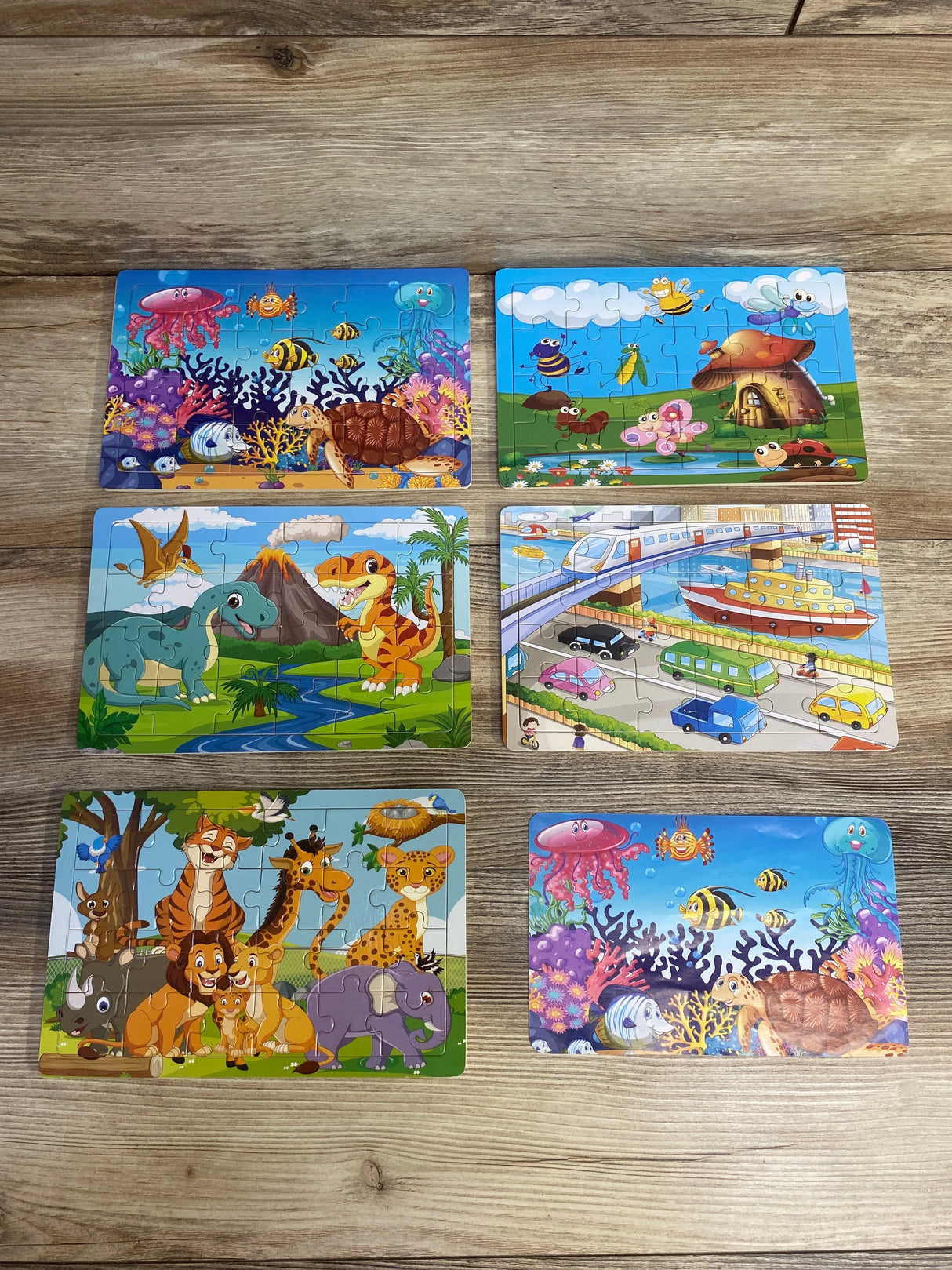 5 Pack 24 Piece Wooden Jigsaw Puzzles