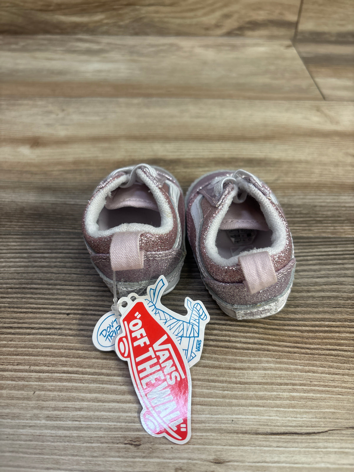 NEW Vans Old Skool Crib Shoes Pink Glitter sz 1c