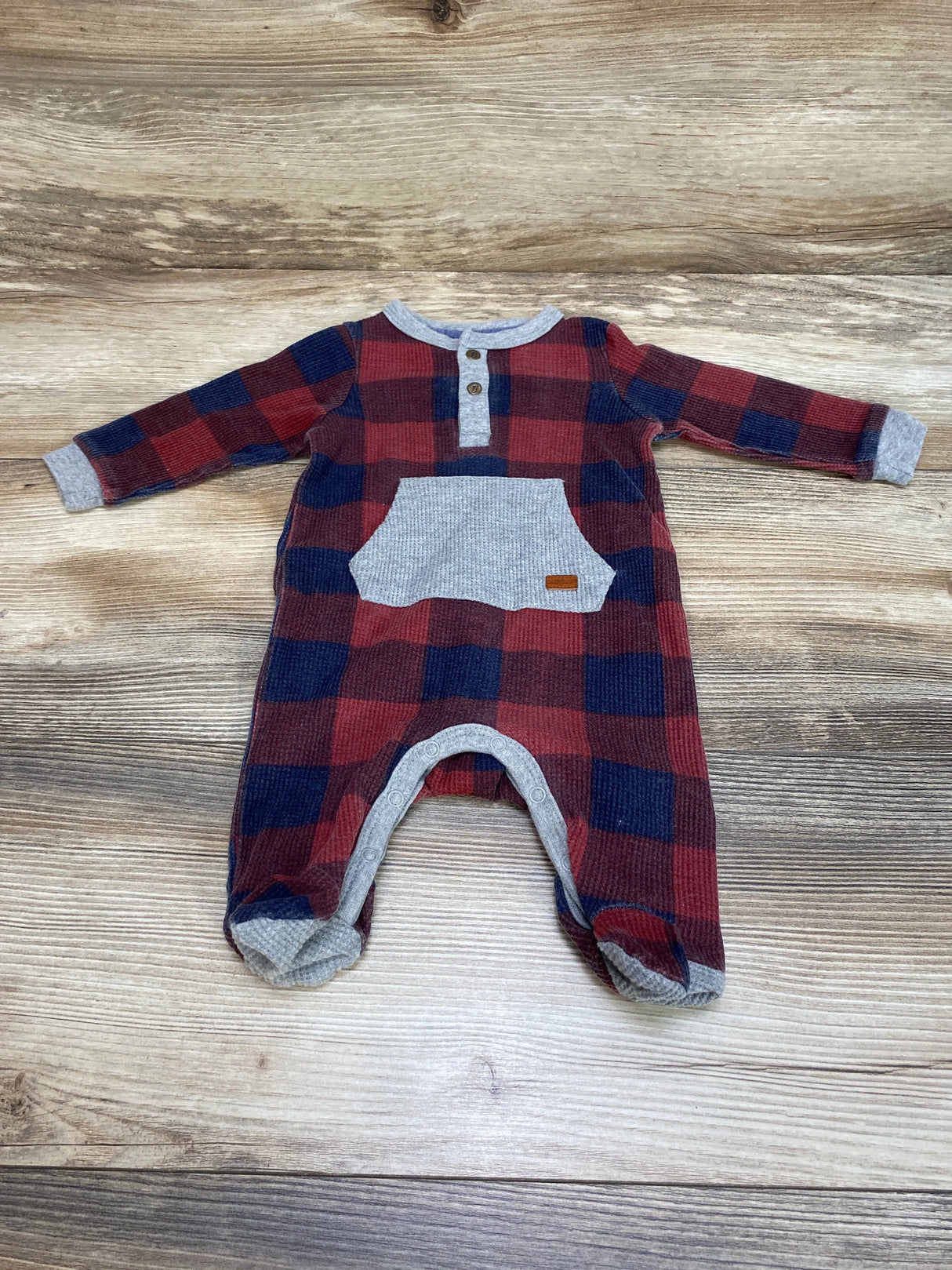 7 For All Mankind Plaid Footed Coverall Red sz 0-3m