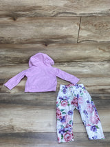 2pc Floral Hoodie & Joggers Purple sz 0-3m