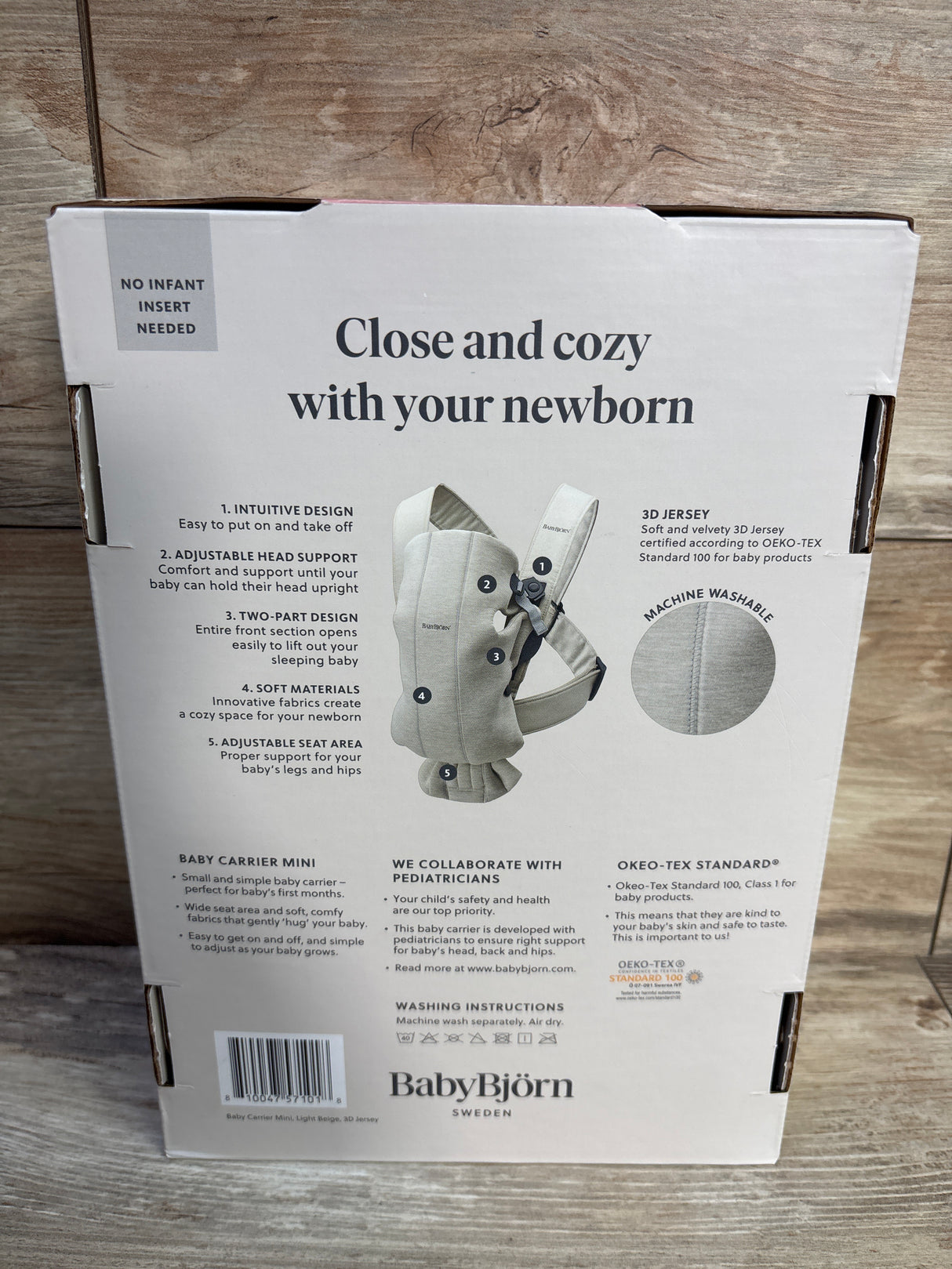 NEW BabyBjorn Baby Carrier Mini Jersey in Light Beige