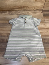 Simple Joys Striped Polo Shortie Romper Sage sz 3-6m