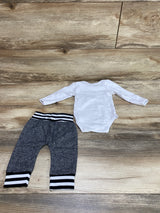 2pc Daddy's Little Dude Bodysuit & Pants White sz 3-6m