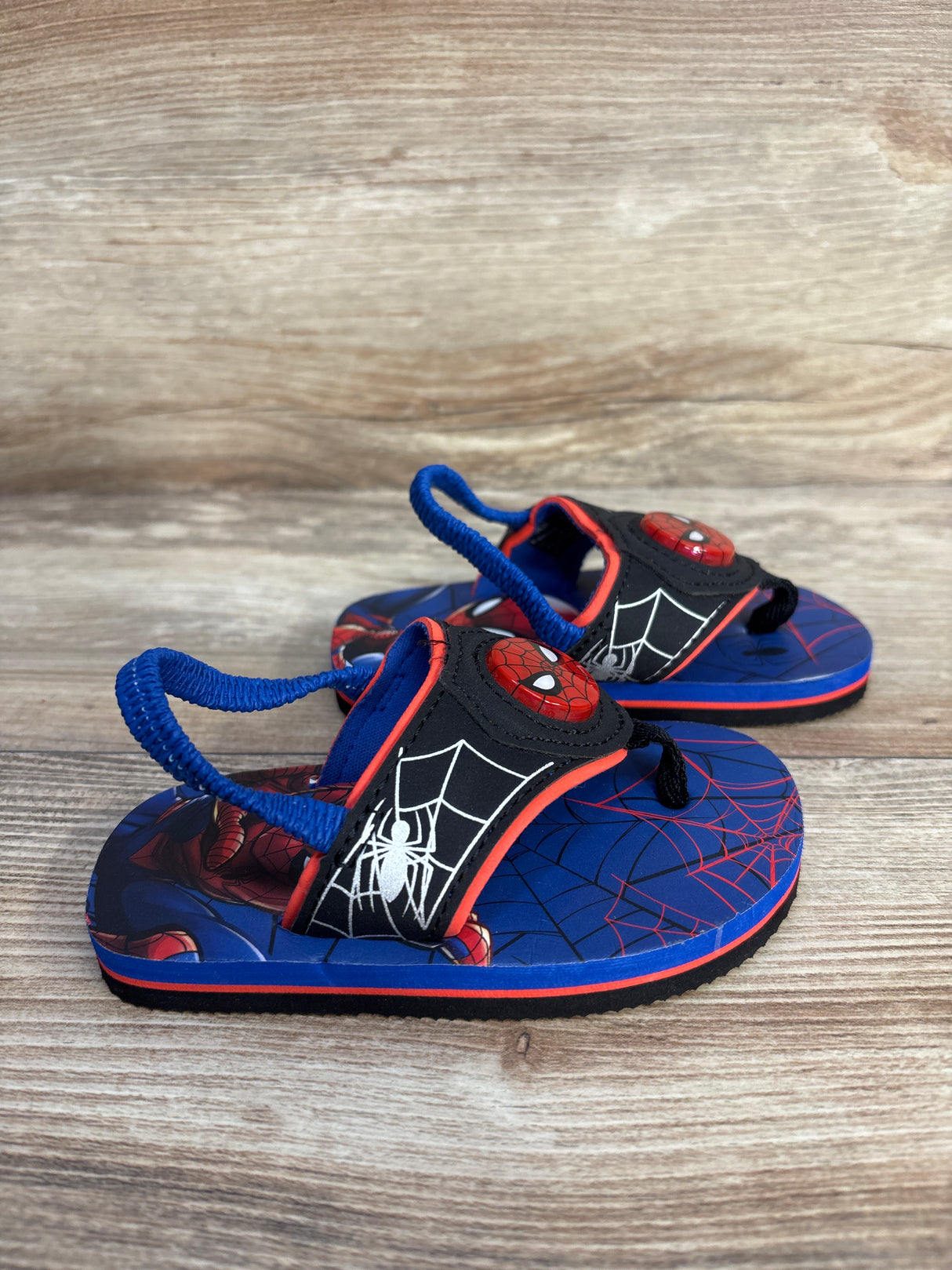 Marvel Spider-Man Light Up Flip Flop Sandals Blue sz 5-6c