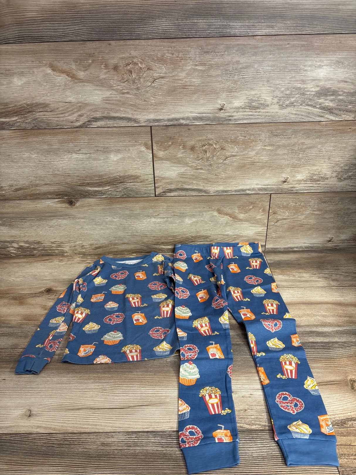 Member's Mark 2pc Snack Print Pajama Set Blue sz 5T