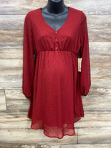NEW Liberty Love Maternity Textured Dress Red sz Medium