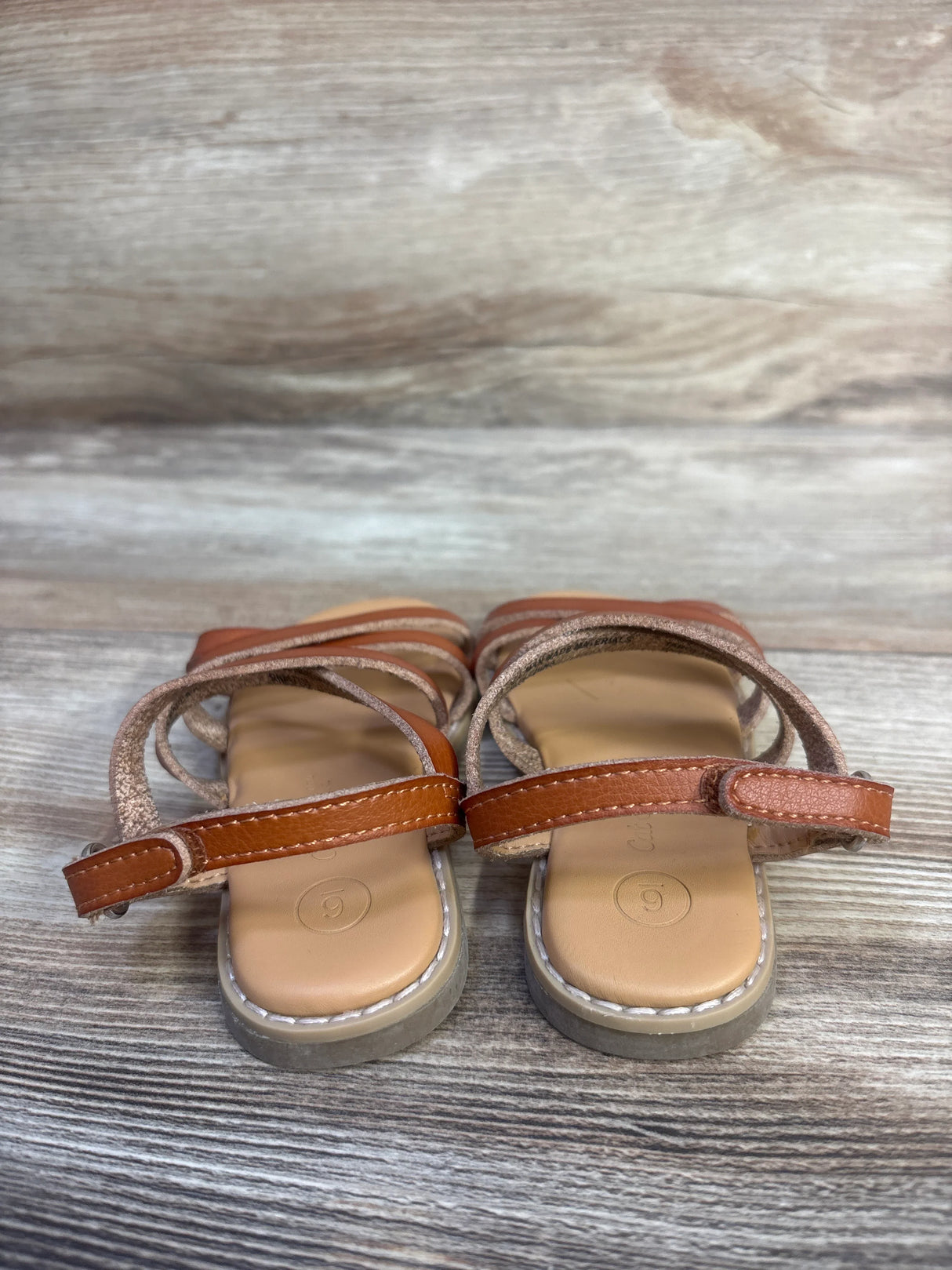 Cat & Jack Strappy Sandals Brown sz 6c