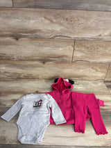 Disney x Jumping Bean 3pc Minnie Mouse Textured jacket & Pant's Set Pink sz 6m