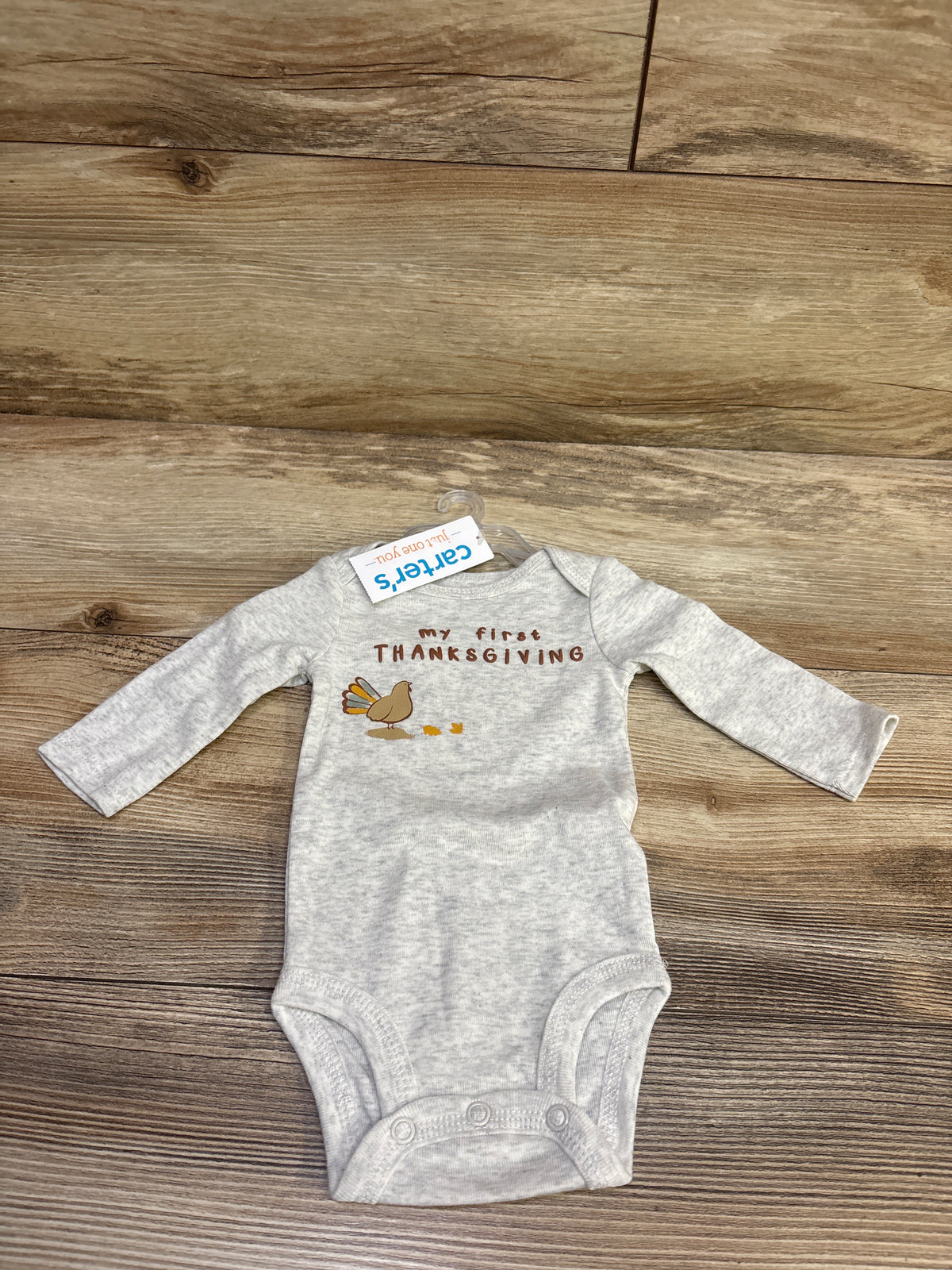 Just One You My First Thanksgiving Bodysuit Grey sz Newborn