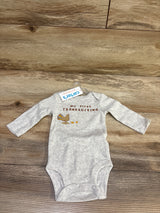 Just One You My First Thanksgiving Bodysuit Grey sz Newborn