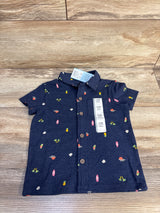 NEW Cat & Jack Button-Up Shirt Navy sz 18m