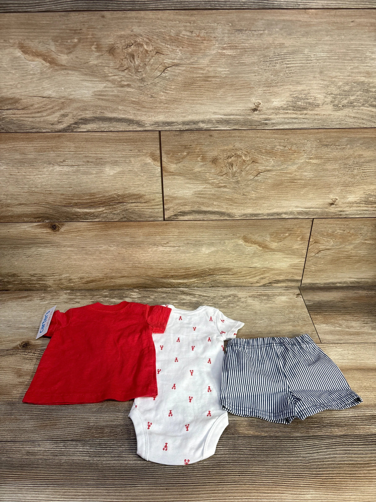 NEW Just One You 3pc Henley Shirt & Bottoms Set Red sz Newborn