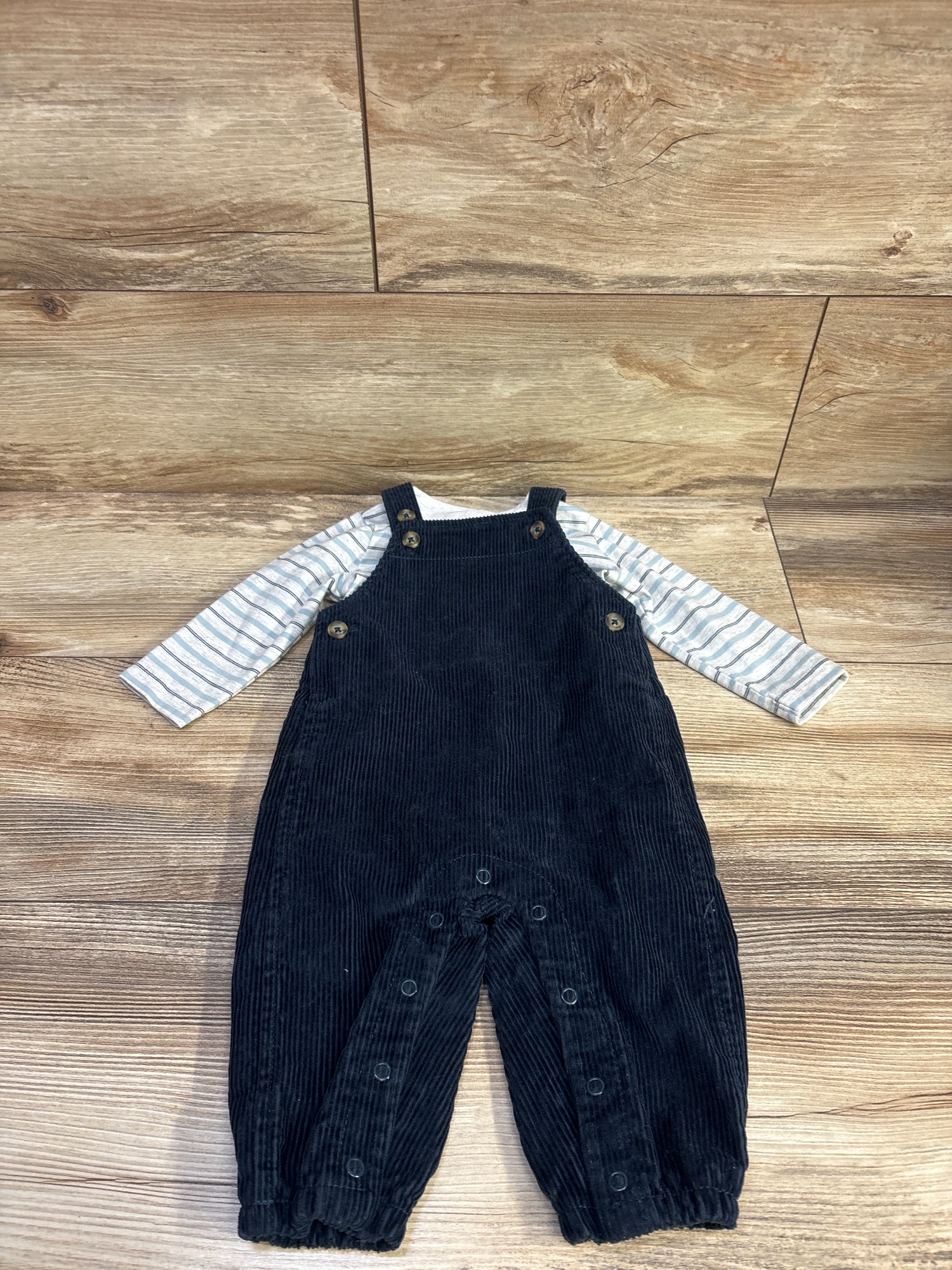 Just One You 2pc Corduroy Overalls Set Grey sz 6m