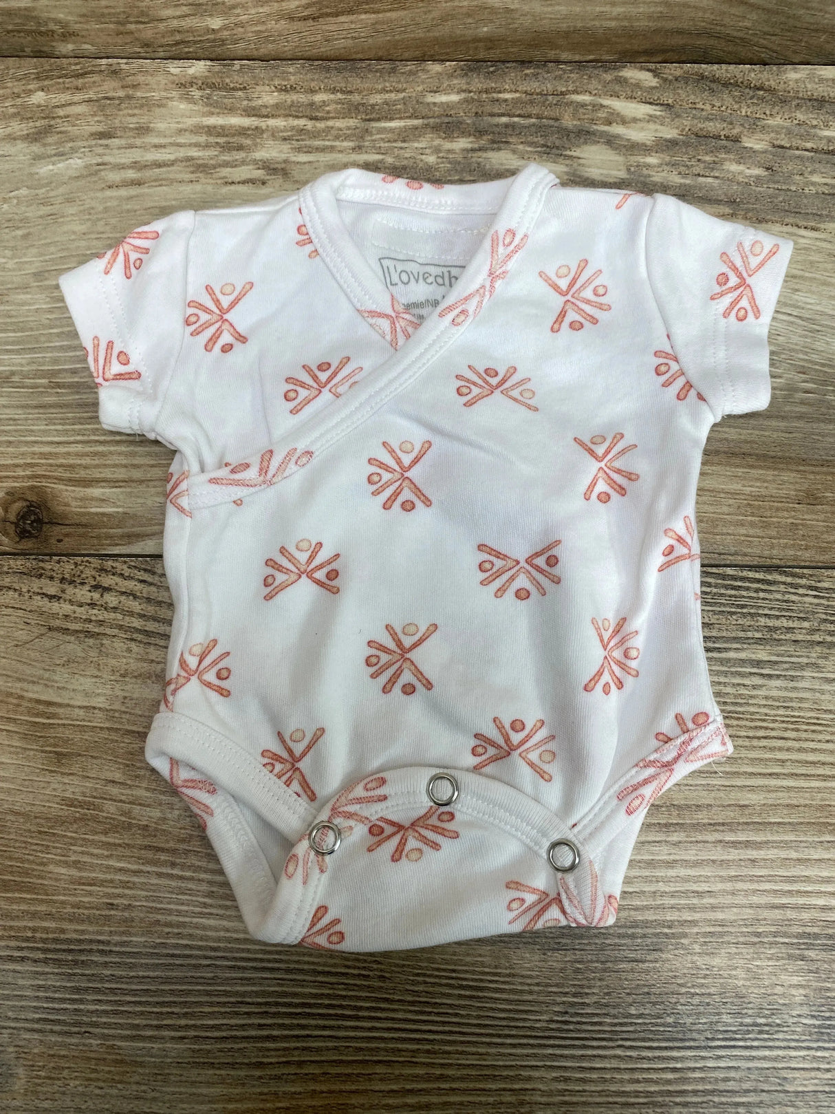 L'oved Baby Kimono Bodysuit White sz Preemie/Newborn