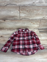 Old Navy Plaid Button Up Shirt Burgundy sz 4T