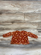 Little Lass Floral Ruffle Sweatshirt Orange sz 18m