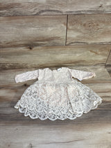 NEW ODASDO Lace Overlay Bodysuit Dress Cream sz 6-9m