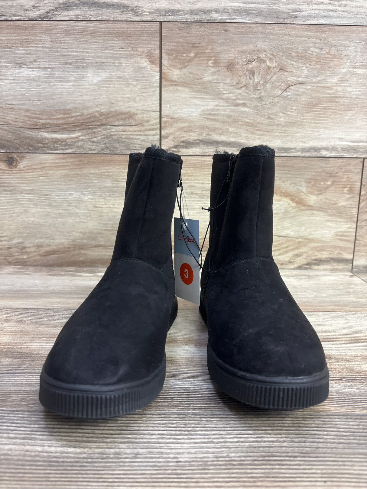NEW Cat & Jack Holland Shearling Style Boots Black sz 3Y