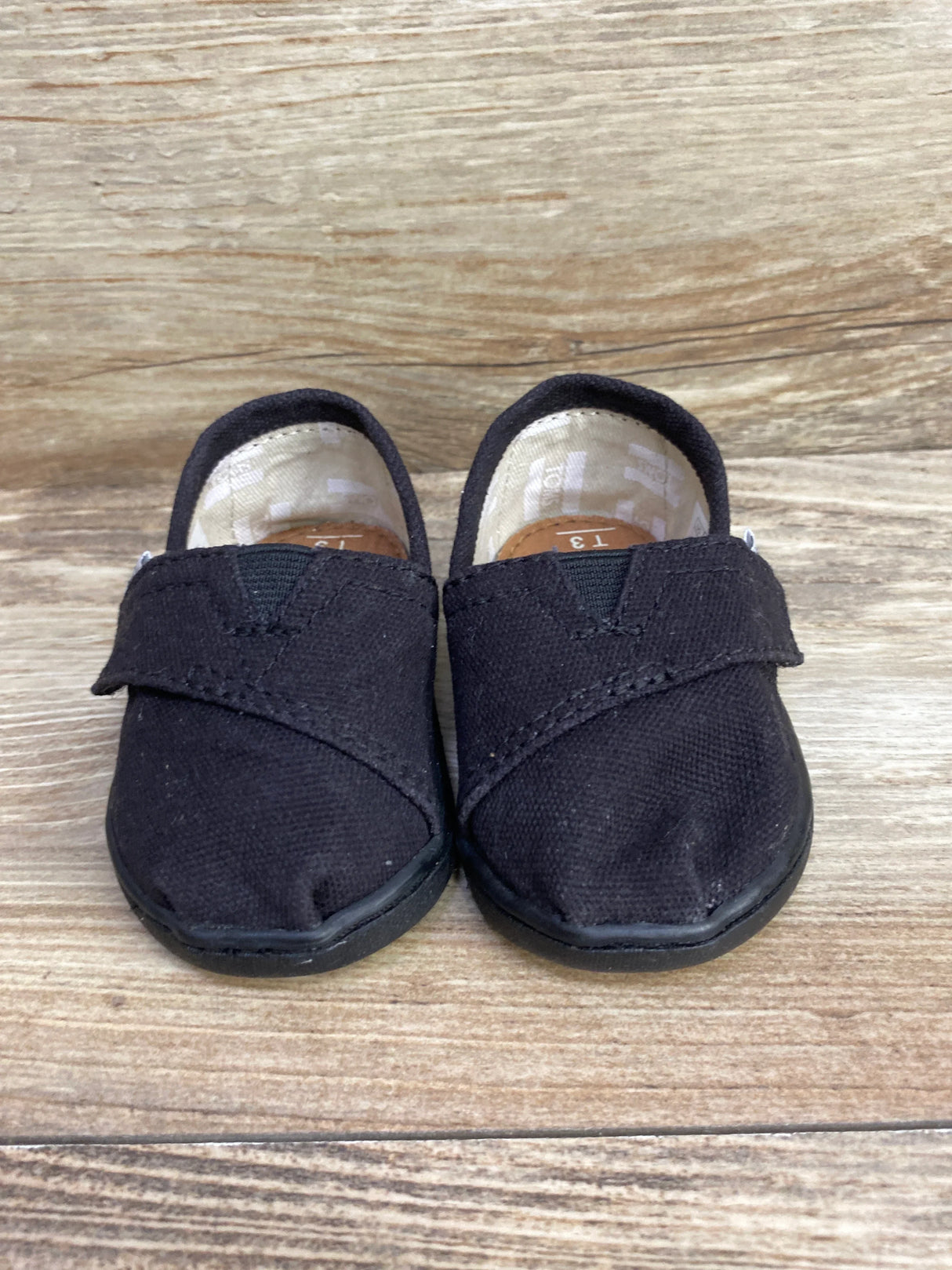 Toms Tiny Alpargata Shoes Black sz 3c
